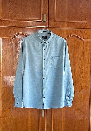 Erkek mavi jeans gömlek kumaş beden XXL