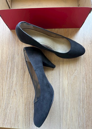 41 Beden Siyah Süet Kadın Topuklu Stiletto