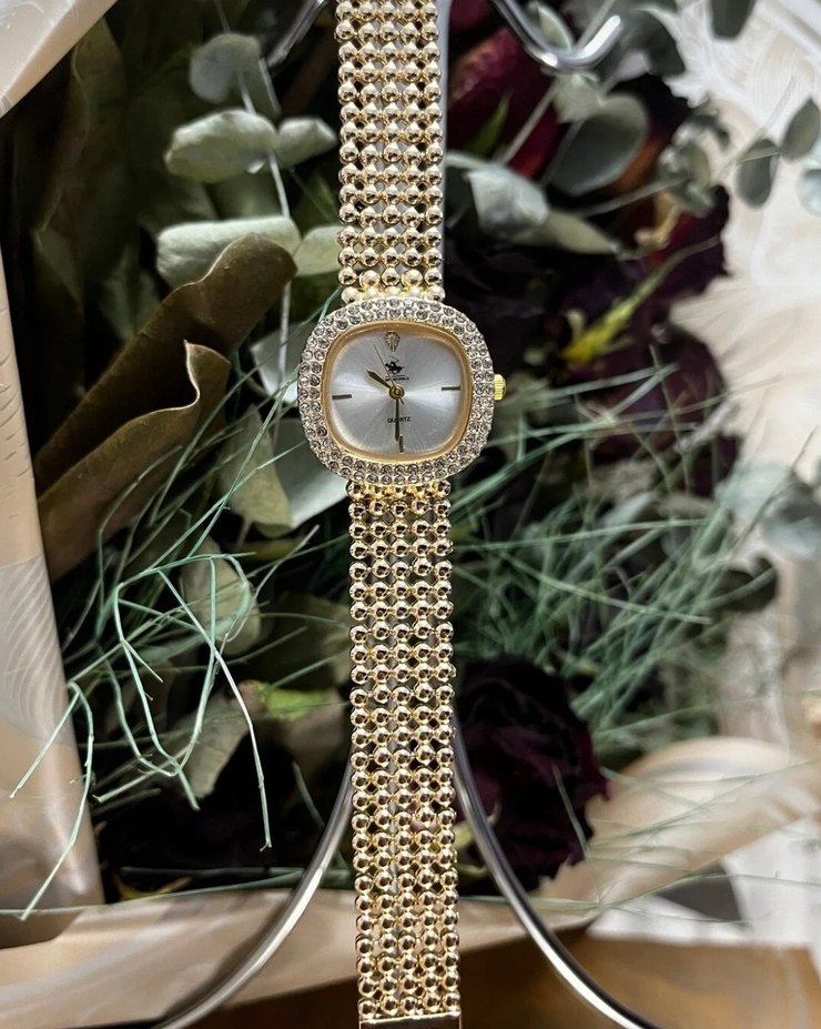 Altın Renkli Parlak Kadın Kol Saati - Görsel 3