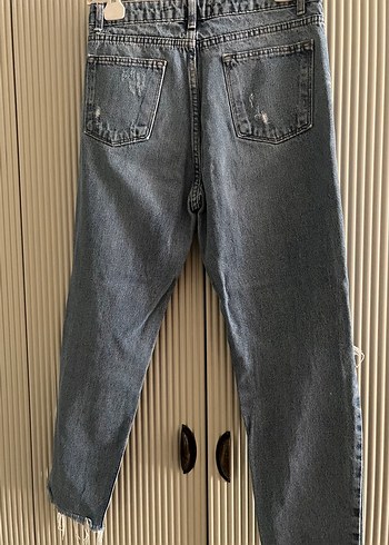 Addax Gri Kadın Bol Kesim Midi Boy Denim Jean