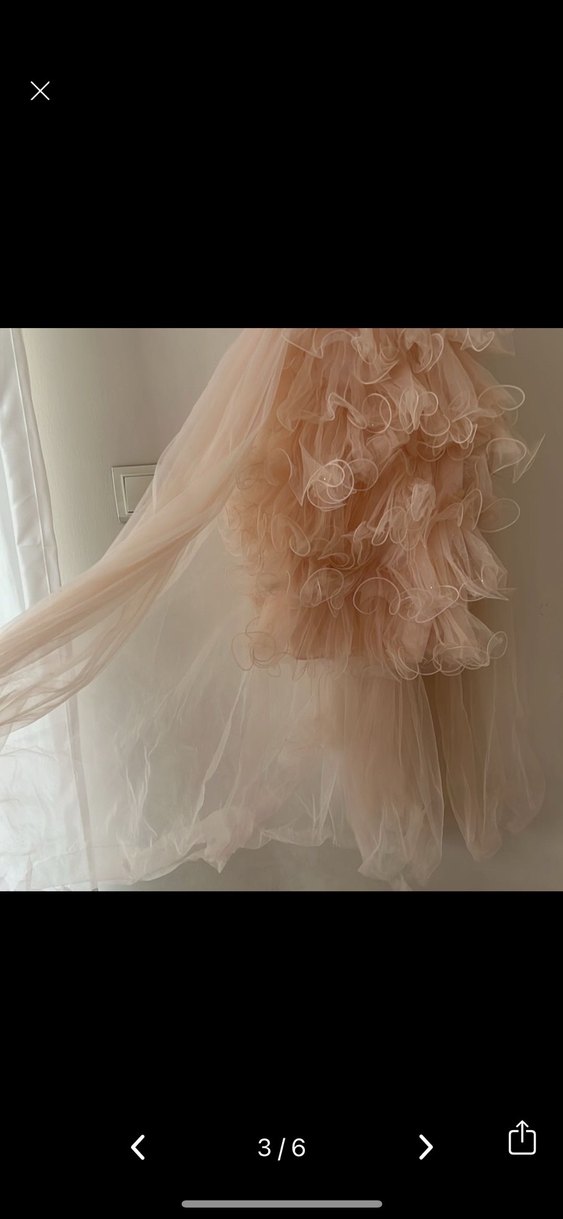 Pudra Renkli Uzun Abiye Elbise - Görsel 3