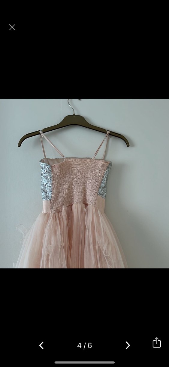 Pudra Renkli Uzun Abiye Elbise - Görsel 4