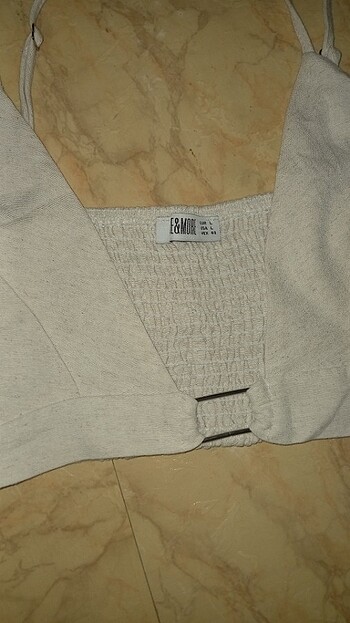 40 Beden camel Renk Göğüs Dekolteli Crop