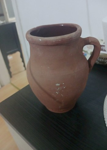 Diger Koyu Kahverengi Kulplu Vazo