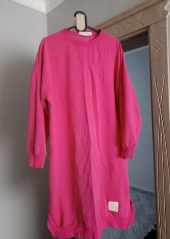 diğer Beden pembe Renk Pembe Uzun Kollu Salaş Kadın Tunik
