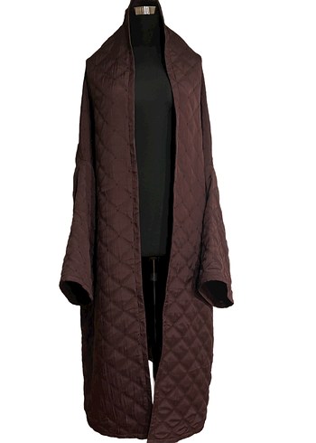 Acı kahve oversize kesim astarsız kimono trençkot