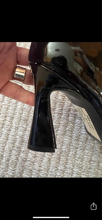 37 Beden Siyah topuklu rugan stiletto
