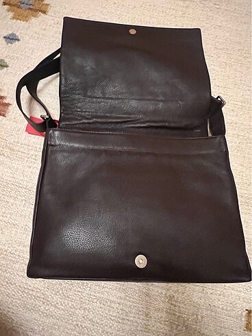 Diğer Acı kahve unisex gerçek deri laptop evrak çantası