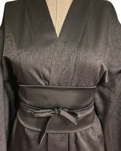 Diğer Uzun saten kimono elbise