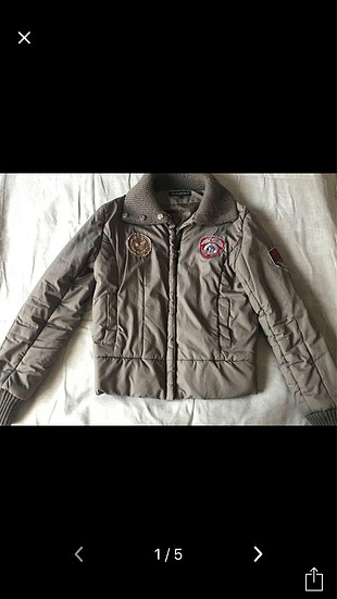 Armalı haki şişme mont