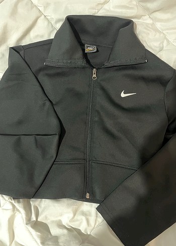 Nike Siyah Fermuarlı Yüksek Crop Cejet