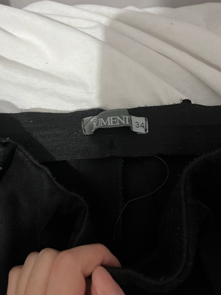 Kadın Siyah Pilili İspanyol Paça Pantolon - Görsel 3