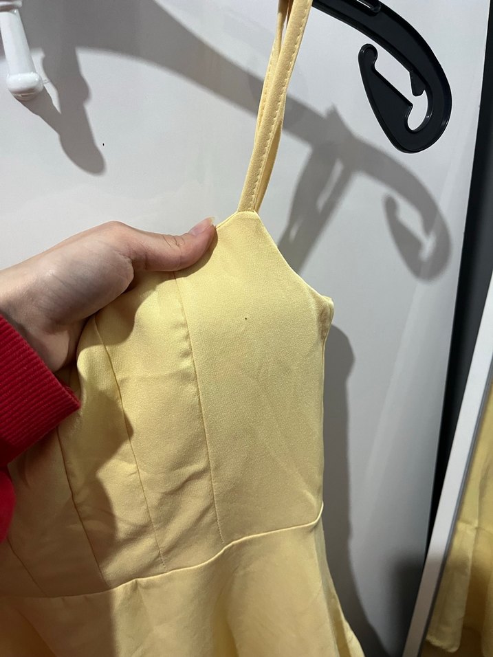 Sarı Askılı Mini Elbise - Görsel 2