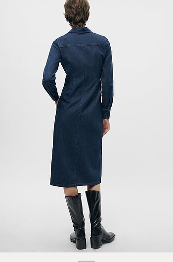 m Beden lacivert Renk Zara denim gömlek elbise
