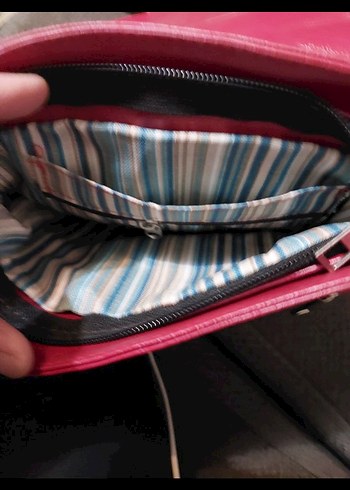 Kırmızı Deri Kadın Çanta - Görsel 3