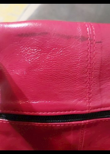 Kırmızı Deri Kadın Çanta - Görsel 4