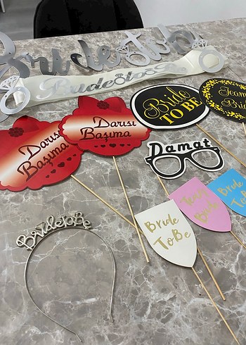 Çok Renkli Gelin Adayı Parti Malzemeleri - Görsel 2