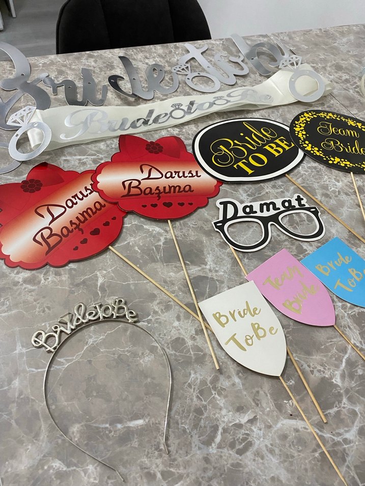 Çok Renkli Gelin Adayı Parti Malzemeleri - Görsel 2