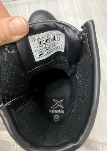 Siyah Deri Goth Tarzı Kadın bot kinetix - Görsel 5