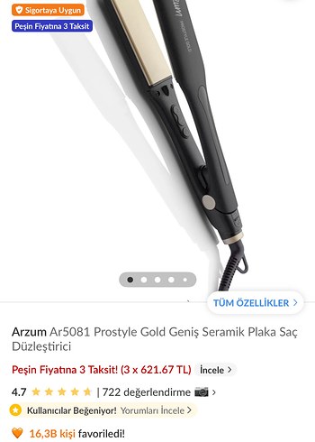 Siyah Saç Düzleştirici arzum - Görsel 7