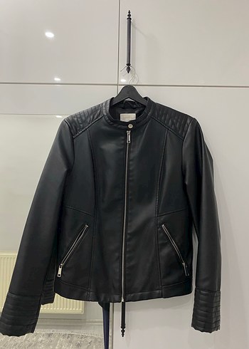 Kadın Siyah Deri ceket LCW - Görsel 5