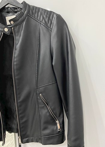 Kadın Siyah Deri ceket LCW - Görsel 3