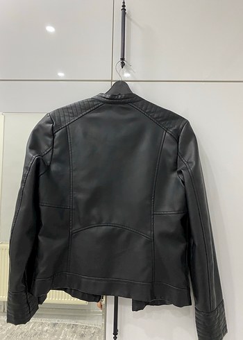 Kadın Siyah Deri ceket LCW - Görsel 4