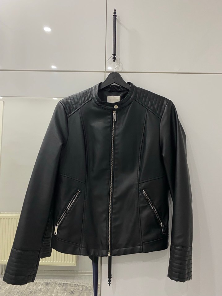Kadın Siyah Deri ceket LCW - Görsel 5