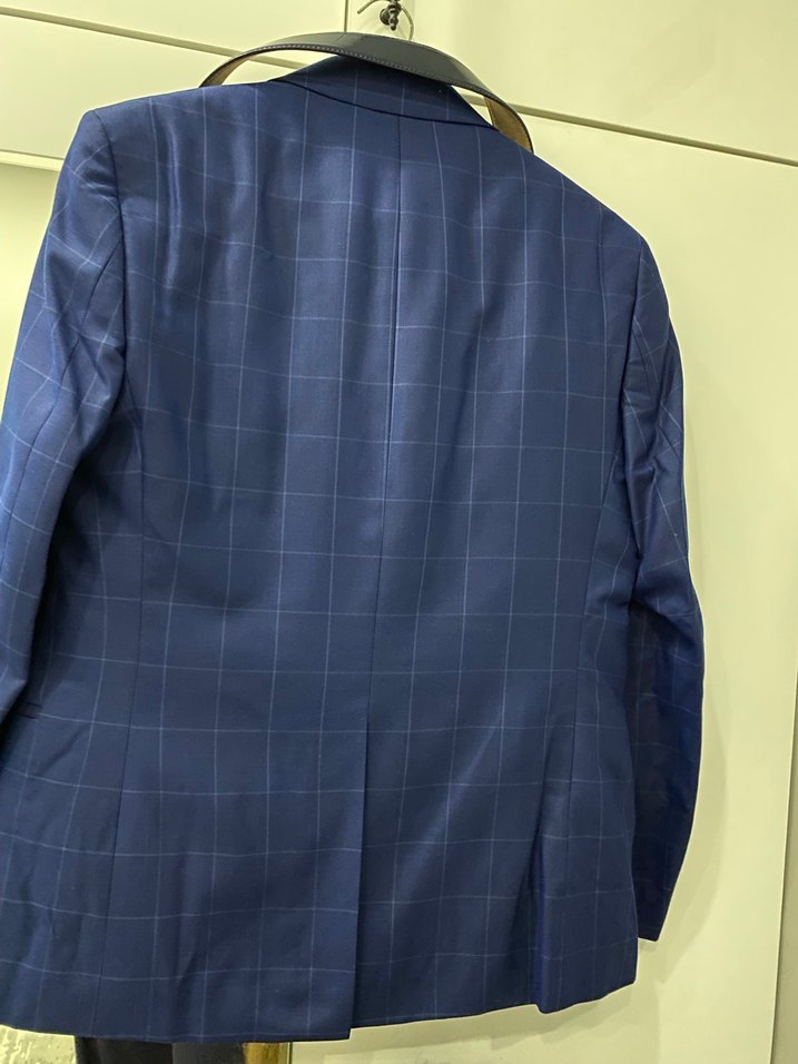 Klasik Lacivert Ekose Erkek Takım Elbise - Görsel 5