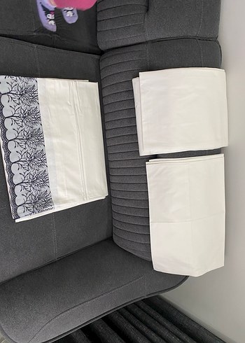 Nakışlı Beyaz Nevresim Takımı elart - Görsel 2