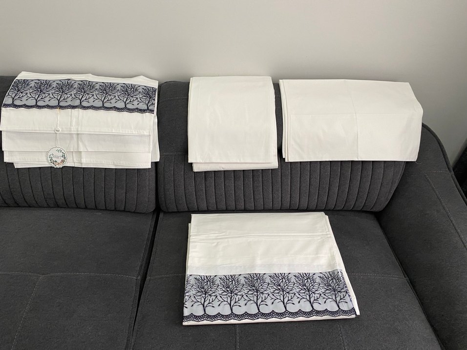 Nakışlı Beyaz Nevresim Takımı elart - Görsel 5