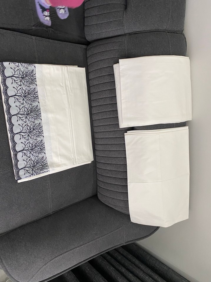 Nakışlı Beyaz Nevresim Takımı elart - Görsel 2