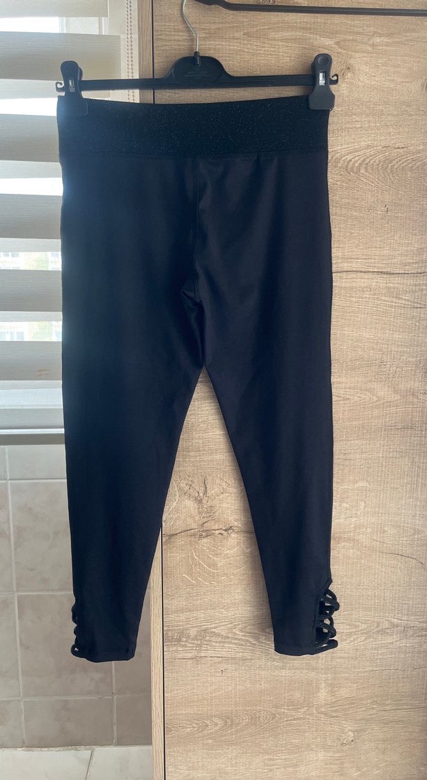 Siyah Bohem Spor Kadın Tayt - Görsel 3