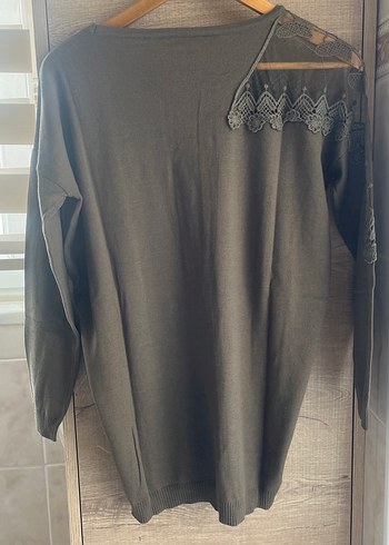 Uzun Kollu Dantel Detaylı Kadın Kazak - Görsel 4