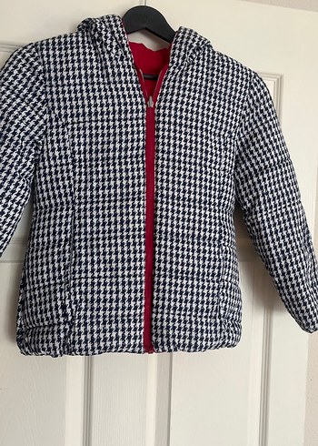 Kız Çocuk Kırmızı Kapüşonlu Fermuarlı Mont - Görsel 4