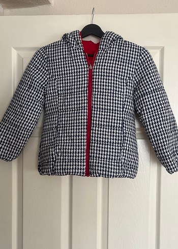 Kız Çocuk Kırmızı Kapüşonlu Fermuarlı Mont - Görsel 5