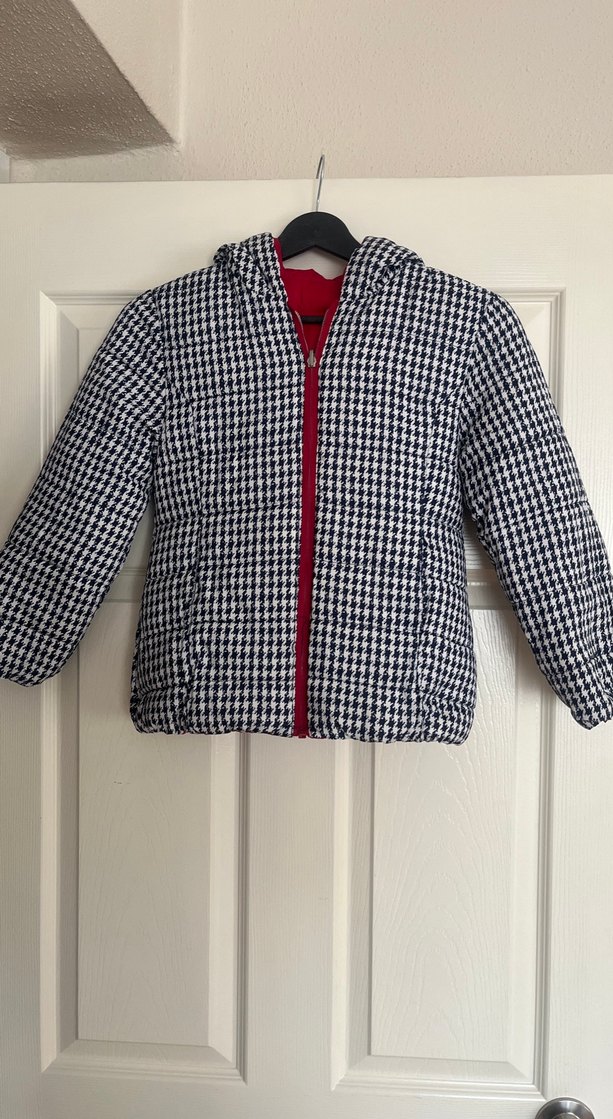 Kız Çocuk Kırmızı Kapüşonlu Fermuarlı Mont - Görsel 5