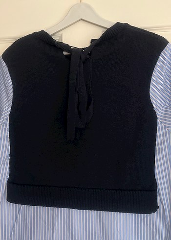 Mavi Çizgili Kadın Gömlek - Görsel 3