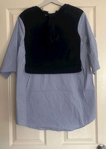 Mavi Çizgili Kadın Gömlek - Görsel 2