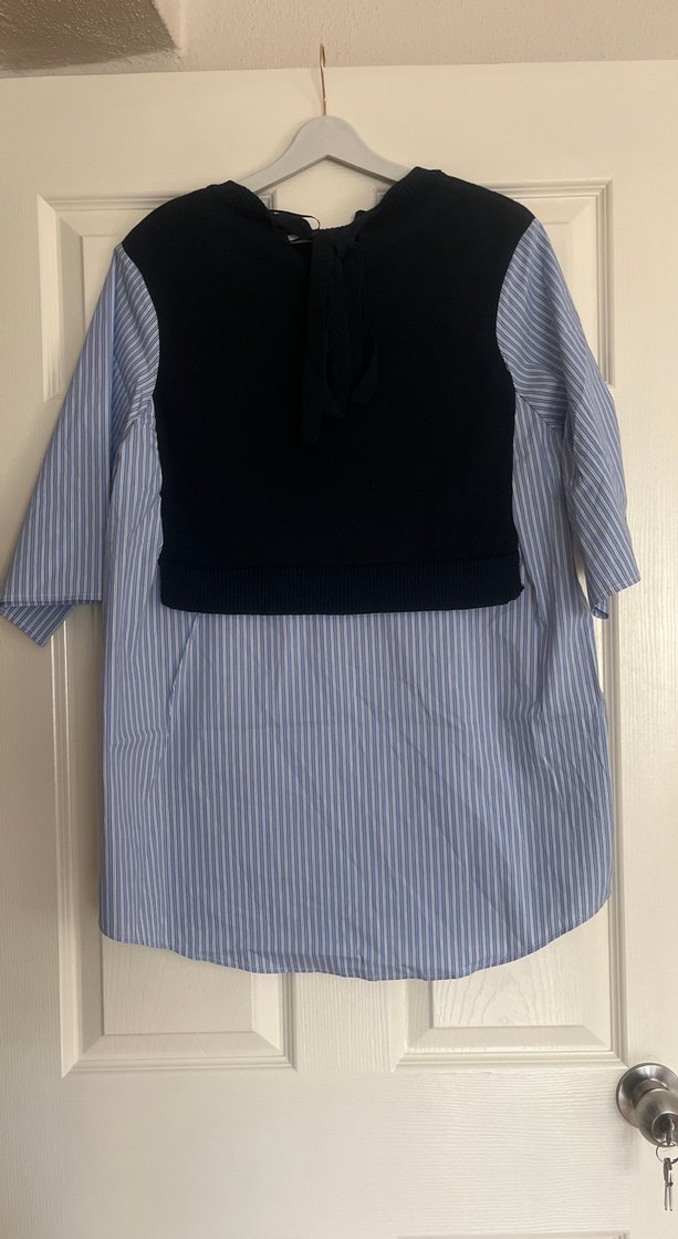 Mavi Çizgili Kadın Gömlek - Görsel 2