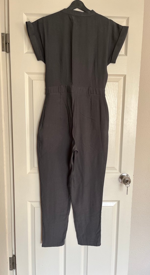 Gri Keten Kemerli Tulum - Görsel 4