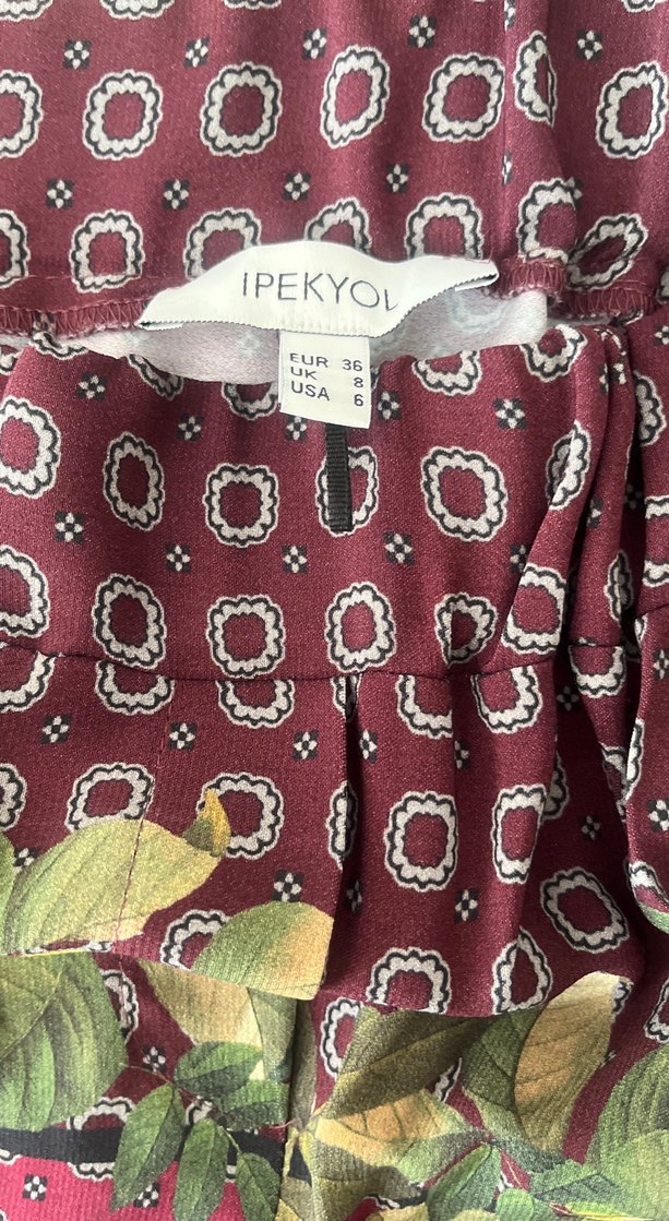 Desenli Beli Lastikli Rahat Pantolon - Görsel 4