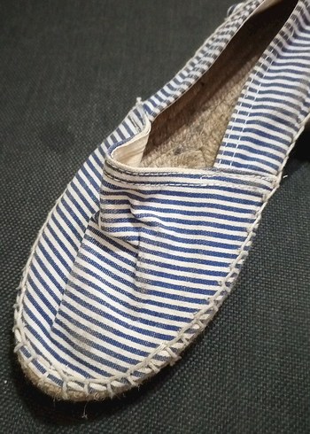 Mavi Çizgili Kadın Dolgu Topuk Espadril - Görsel 2