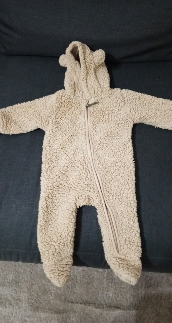 Gri Peluş Bebek Tulumu - Görsel 2