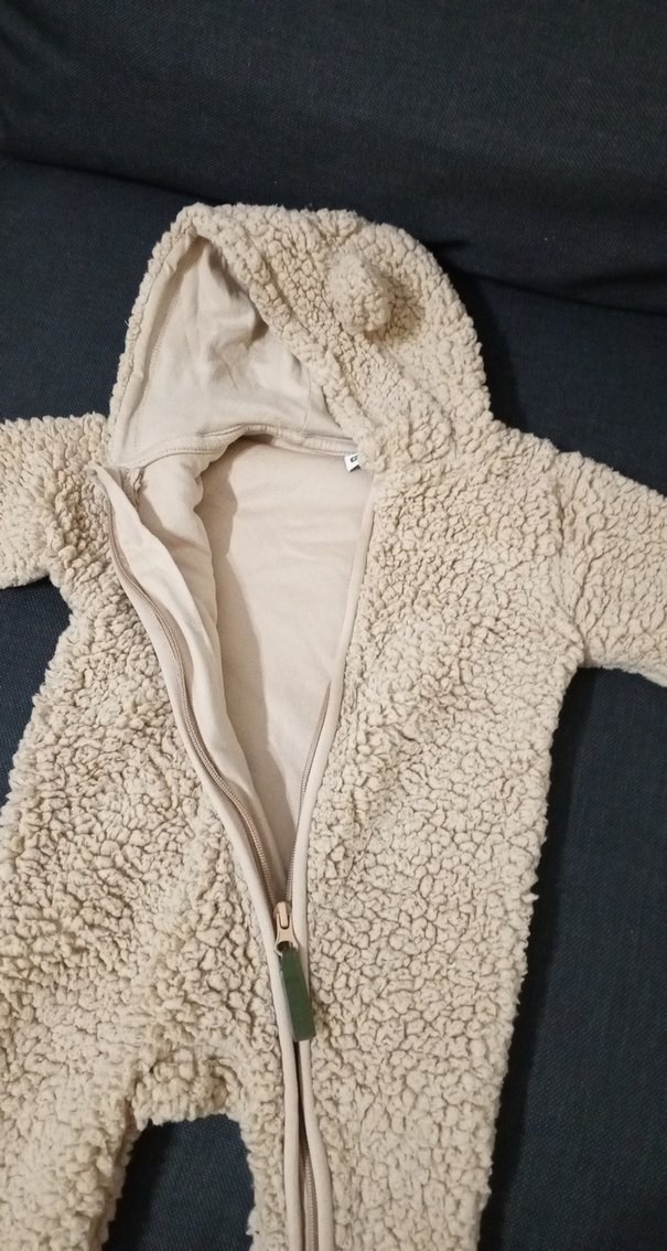 Gri Peluş Bebek Tulumu - Görsel 3