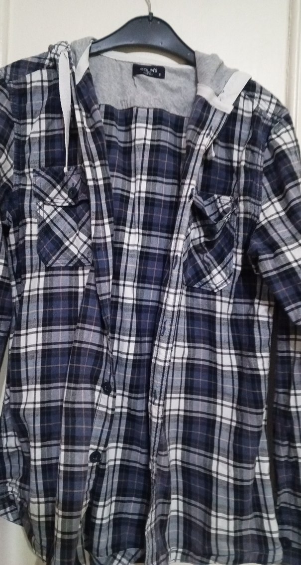 erkekGri Kareli Pamuklu Gömlek - Görsel 3