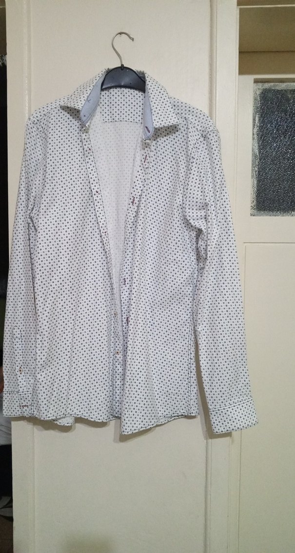 Erkek Gri Pamuklu Uzun Kollu Gömlek - Görsel 4