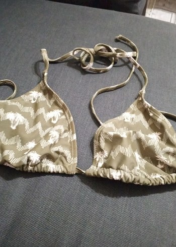 Bej Yılan Desenli Bohem Bikini Üstü