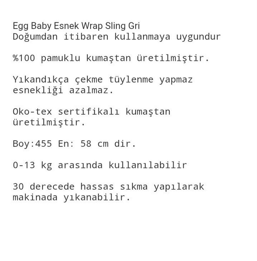 Siyah Bebek Taşıma Slingi - Görsel 4