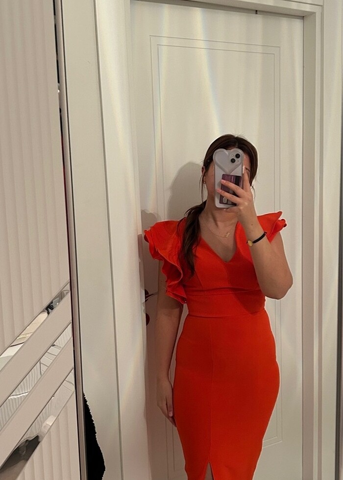 Turuncu elbise - Görsel 2